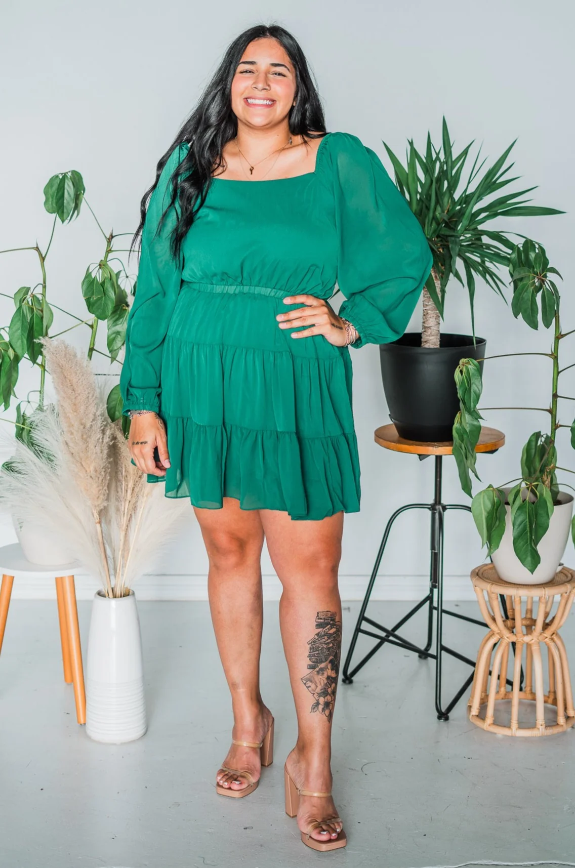 Puff Long Sleeve Tiered Ruffle Mini Dress FINAL SALE - Image 6