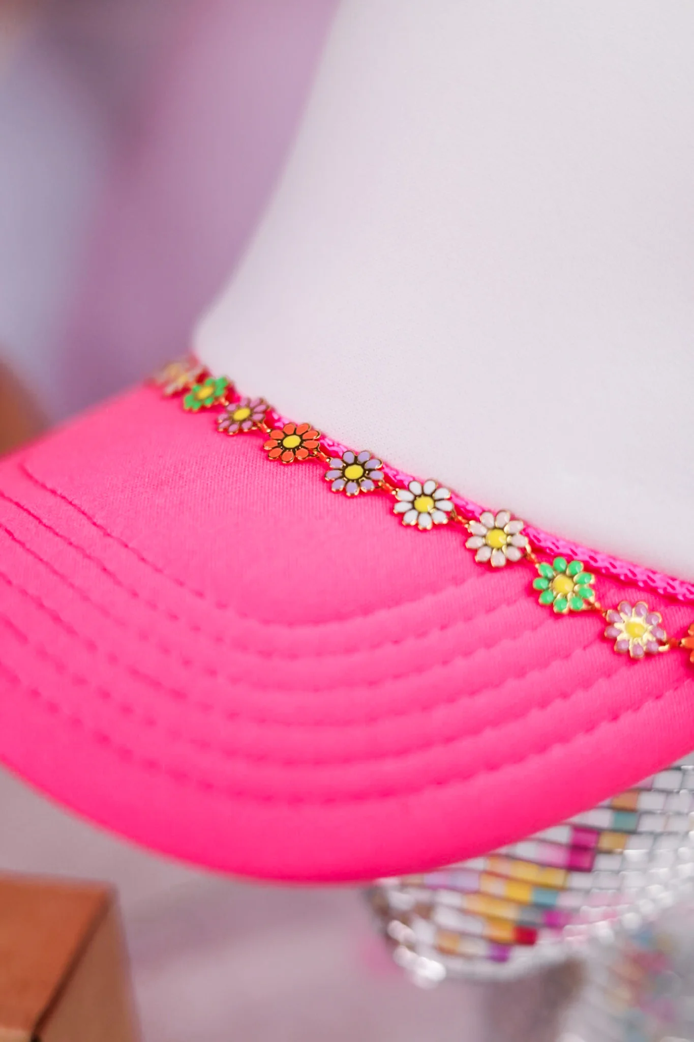 Rainbow Daisy Trucker Hat Chain - Image 5