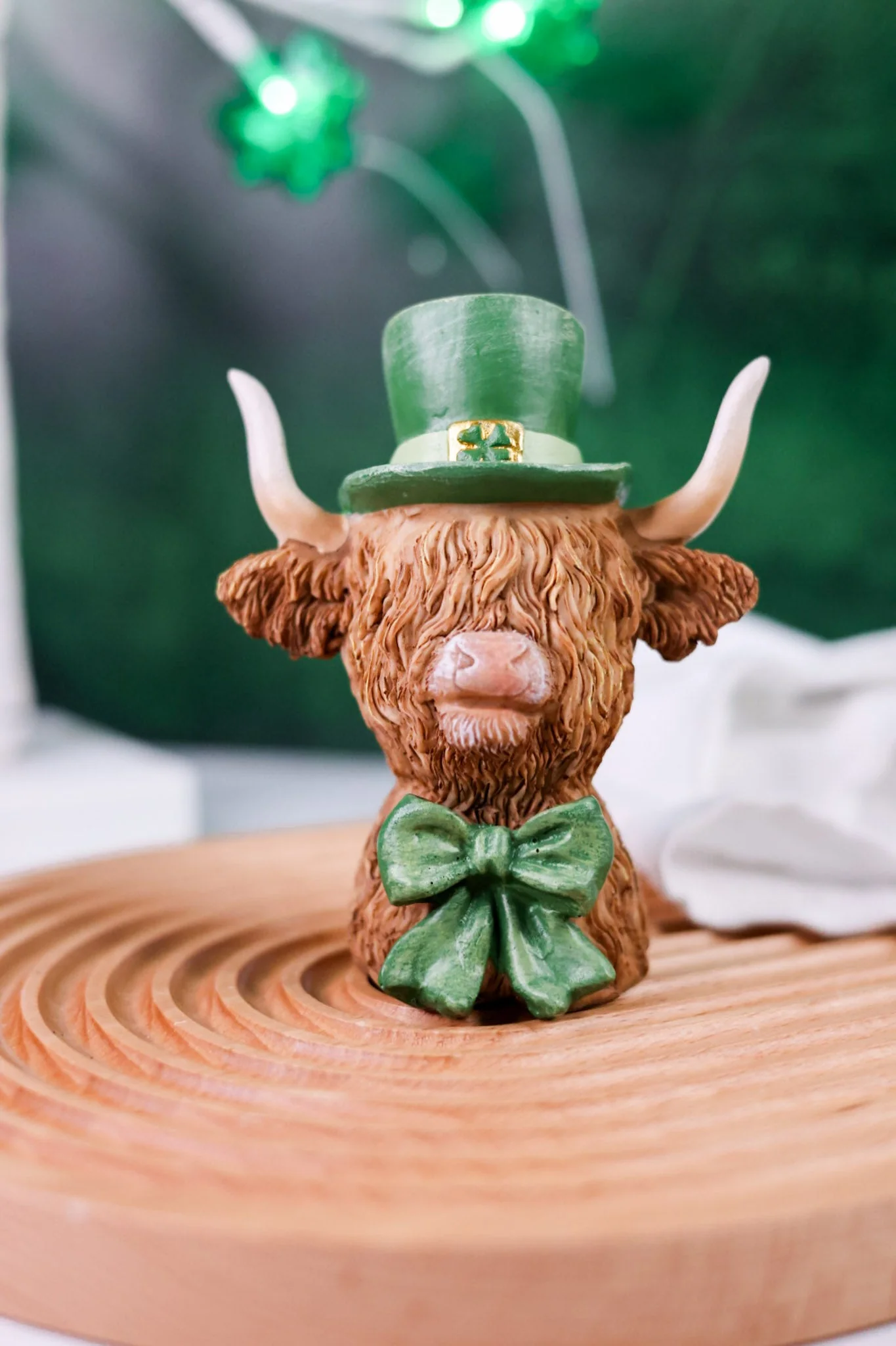 Resin St. Patrick's Day Highland Cow FINAL SALE - Image 2