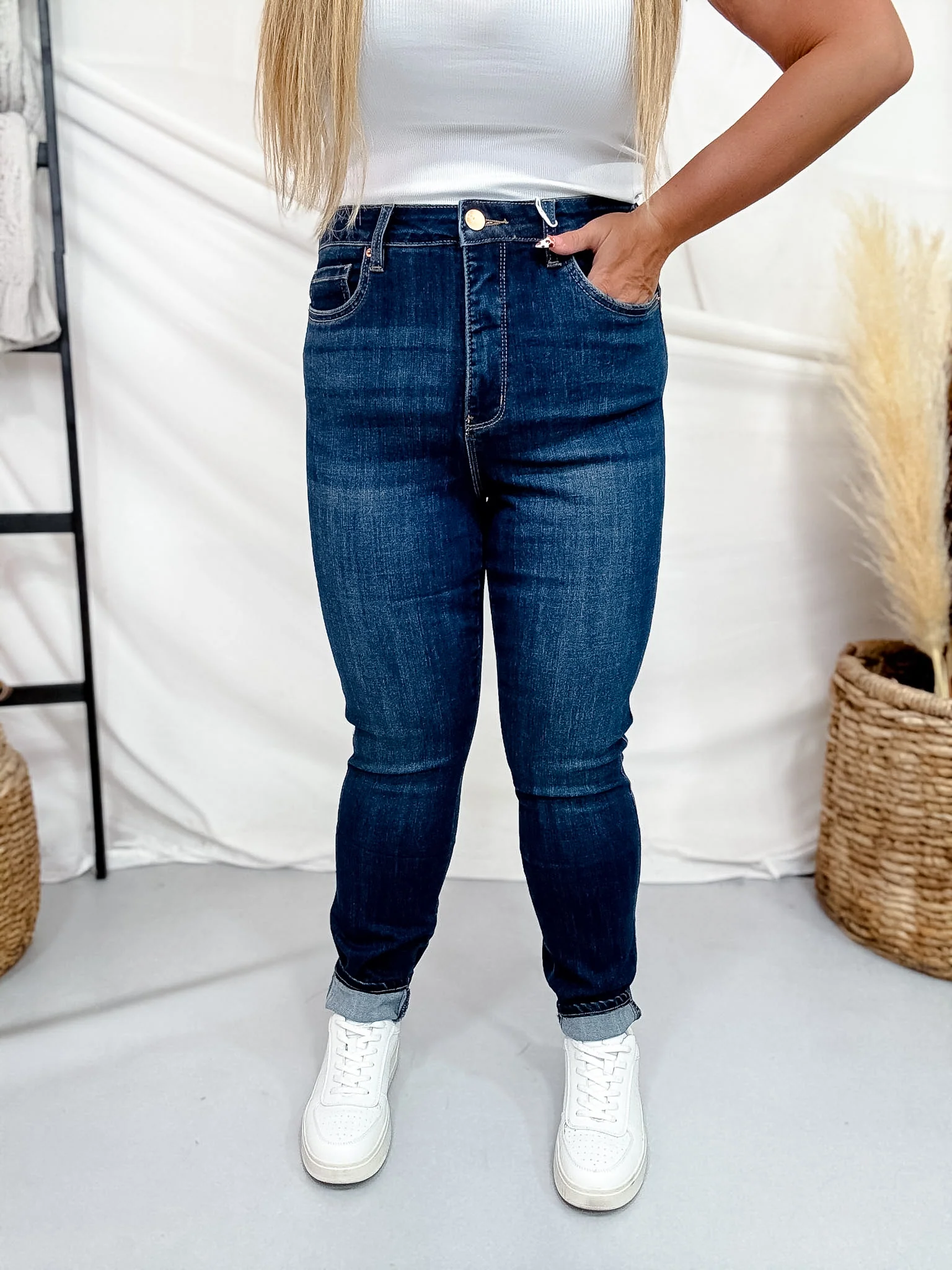 RFM High Waist Dark Wash Skinny Jeans FINAL SALE - Image 4