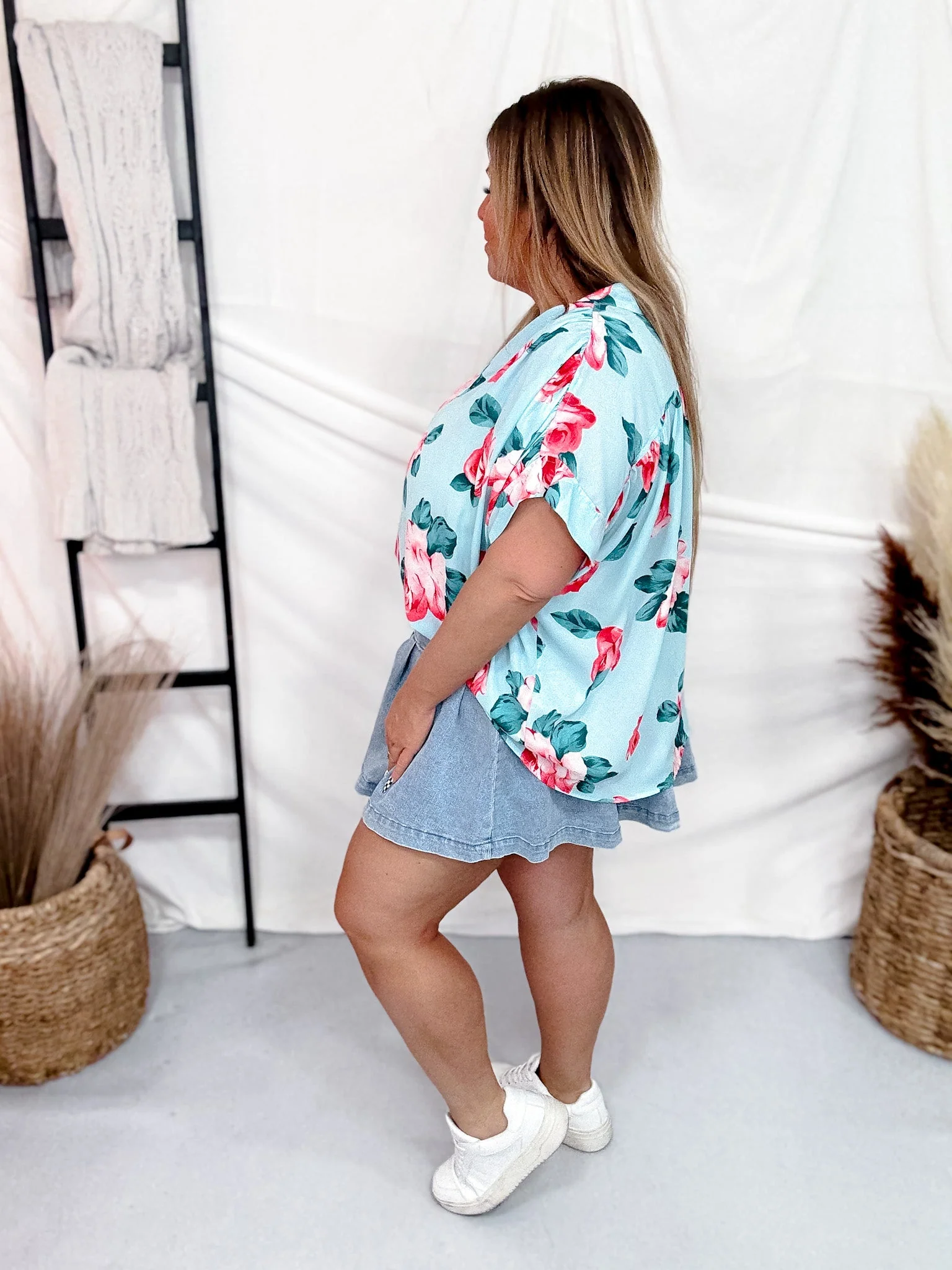 Rosey Posey Shirred Sleeve Top FINAL SALE - Image 5