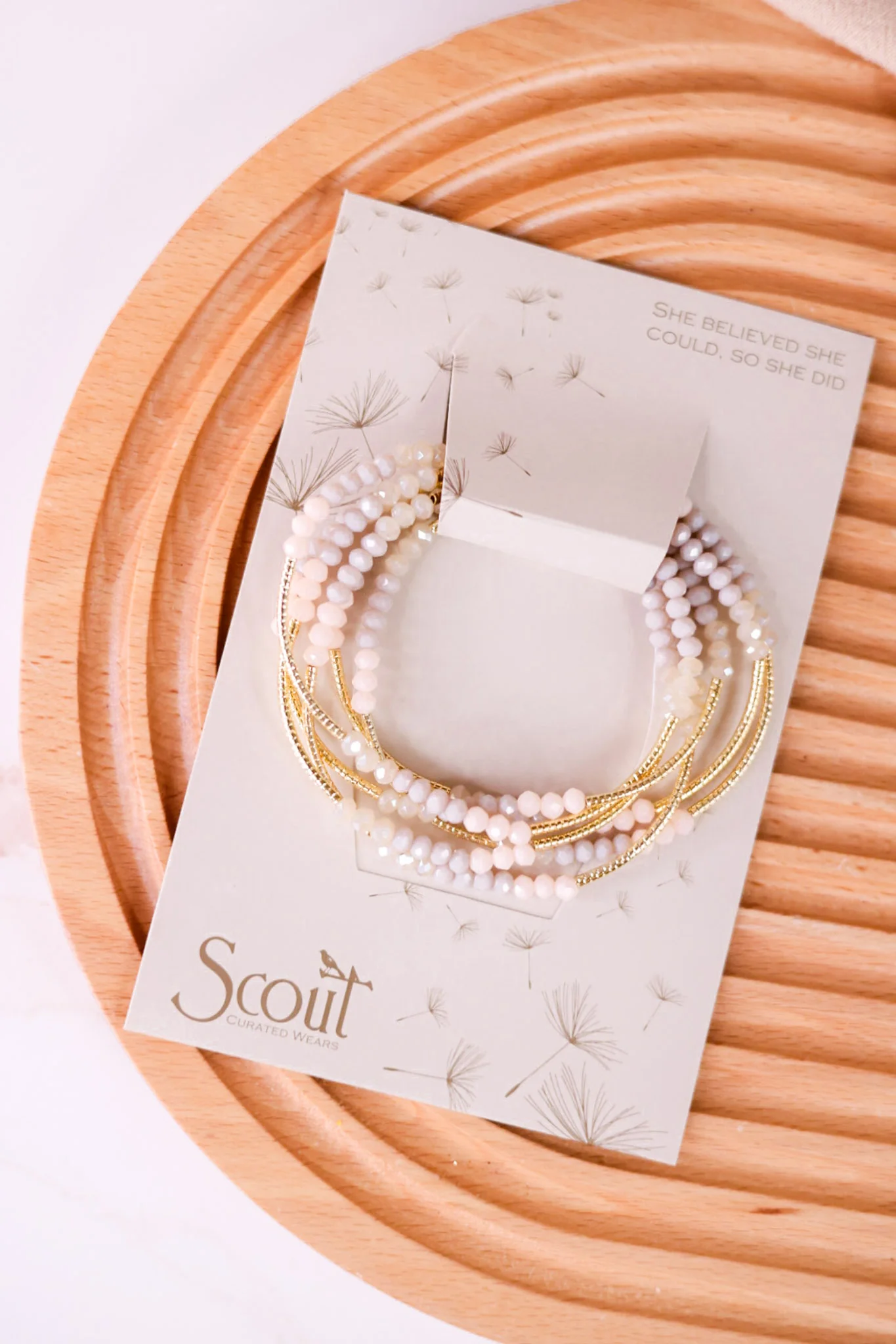 Scout Wrap Bracelet/Necklace Ivory & Gold Combo FINAL SALE