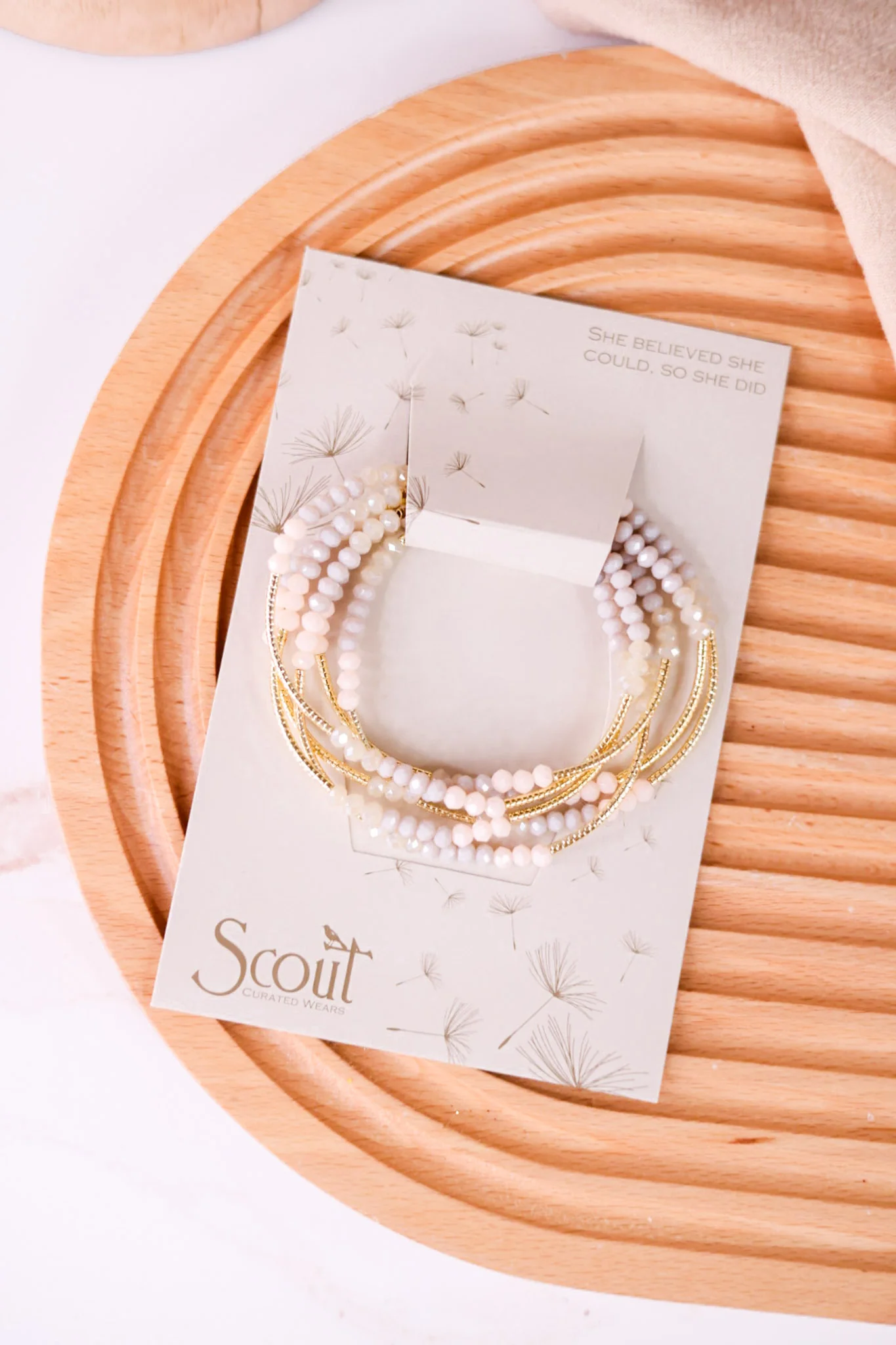 Scout Wrap Bracelet/Necklace Ivory & Gold Combo FINAL SALE - Image 3