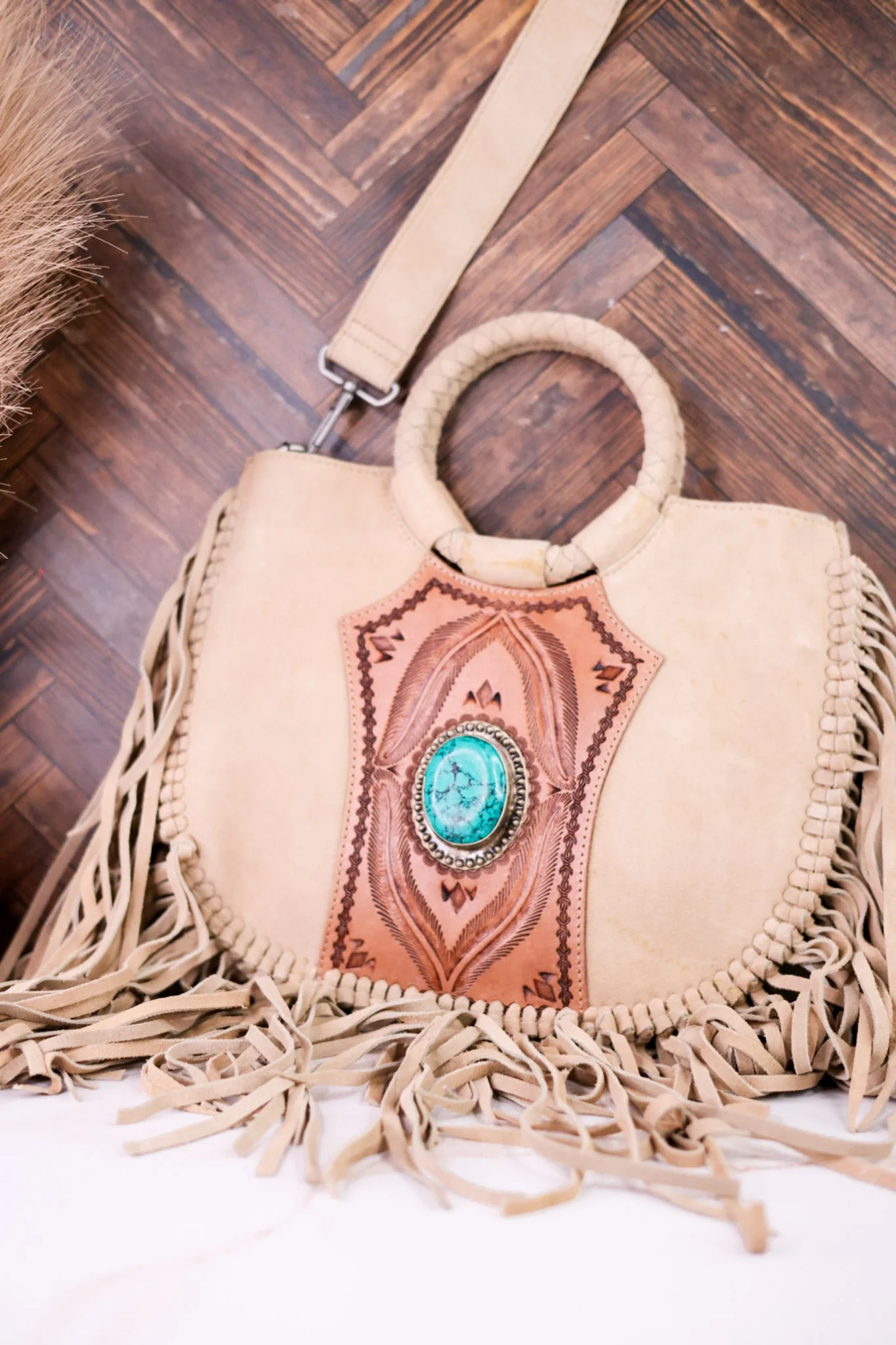Sedona Tassel Bag In Suede Leather - Image 9
