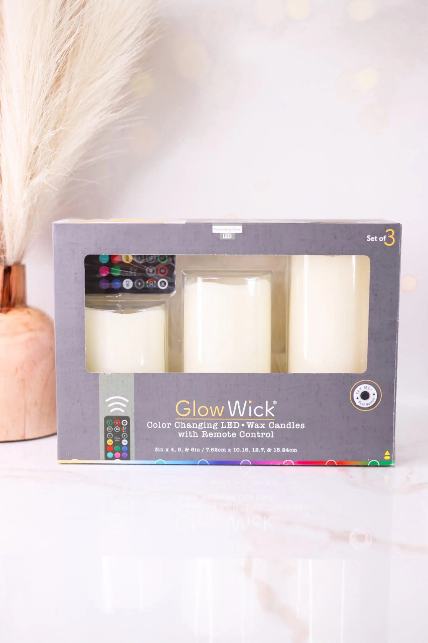 Set of 3 LED Wavy Edge Color Changing Candles - Image 4