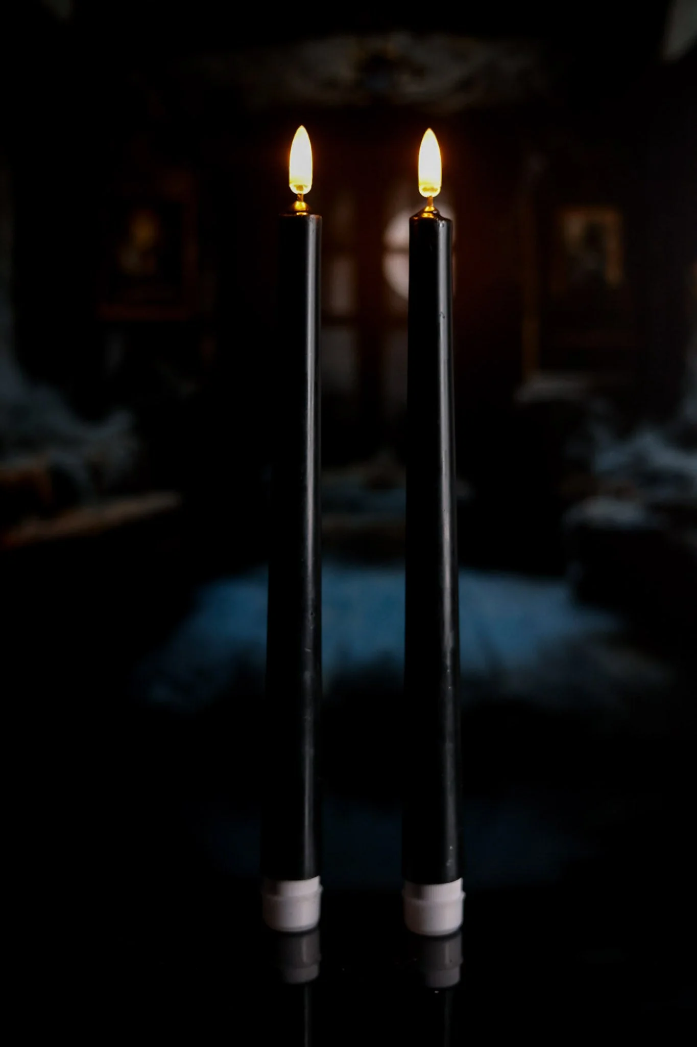 Set Of Two Black Taper Battery Operated Candles - Image 4