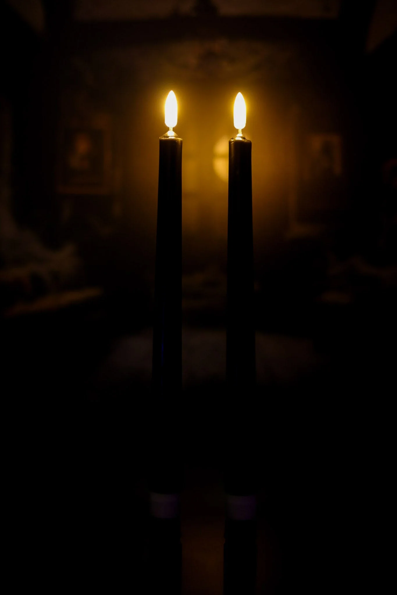 Set Of Two Black Taper Battery Operated Candles - Image 5