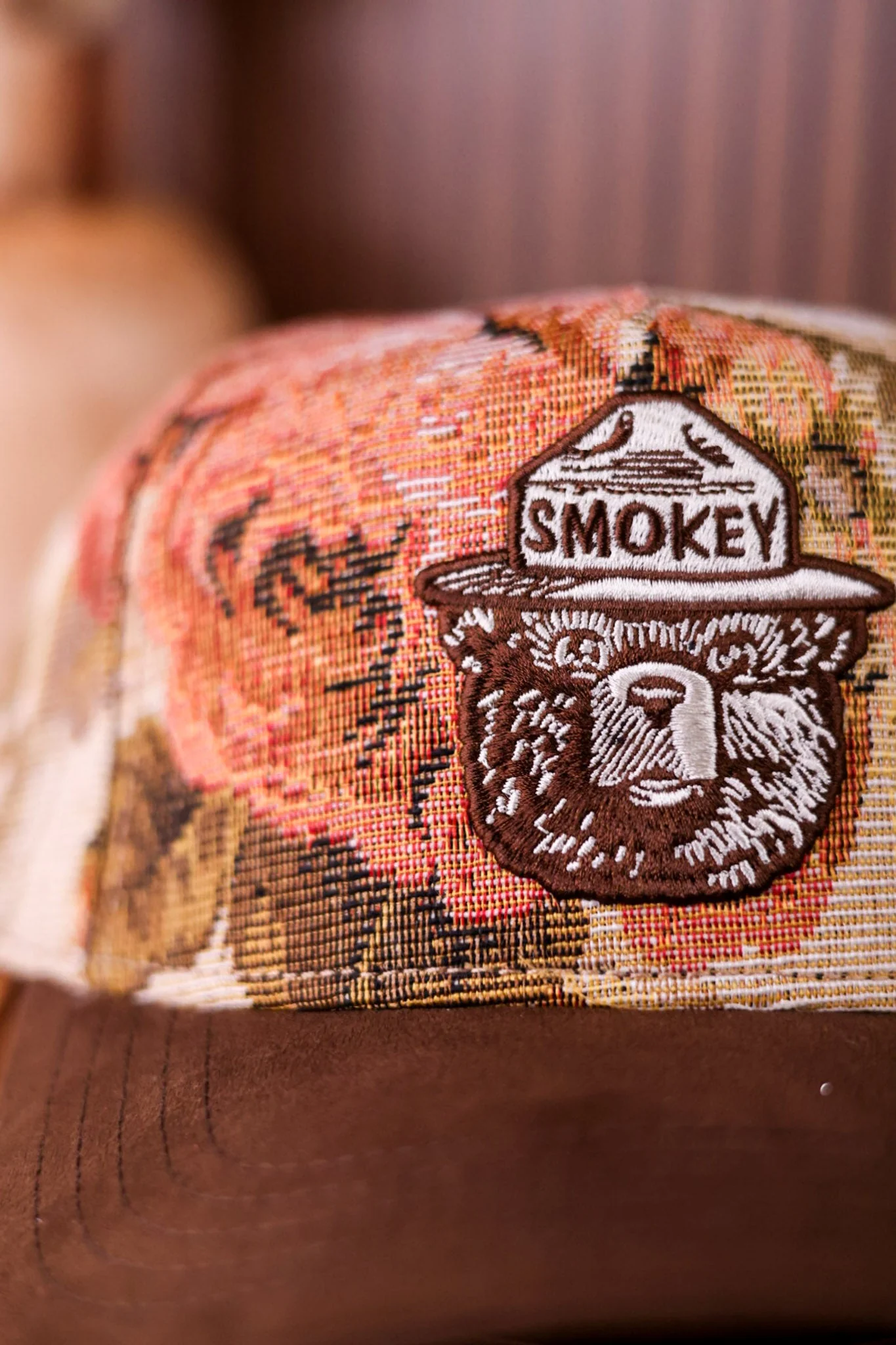 Smokey Bear Jacquard Pattern Snap Back Hat - Image 2
