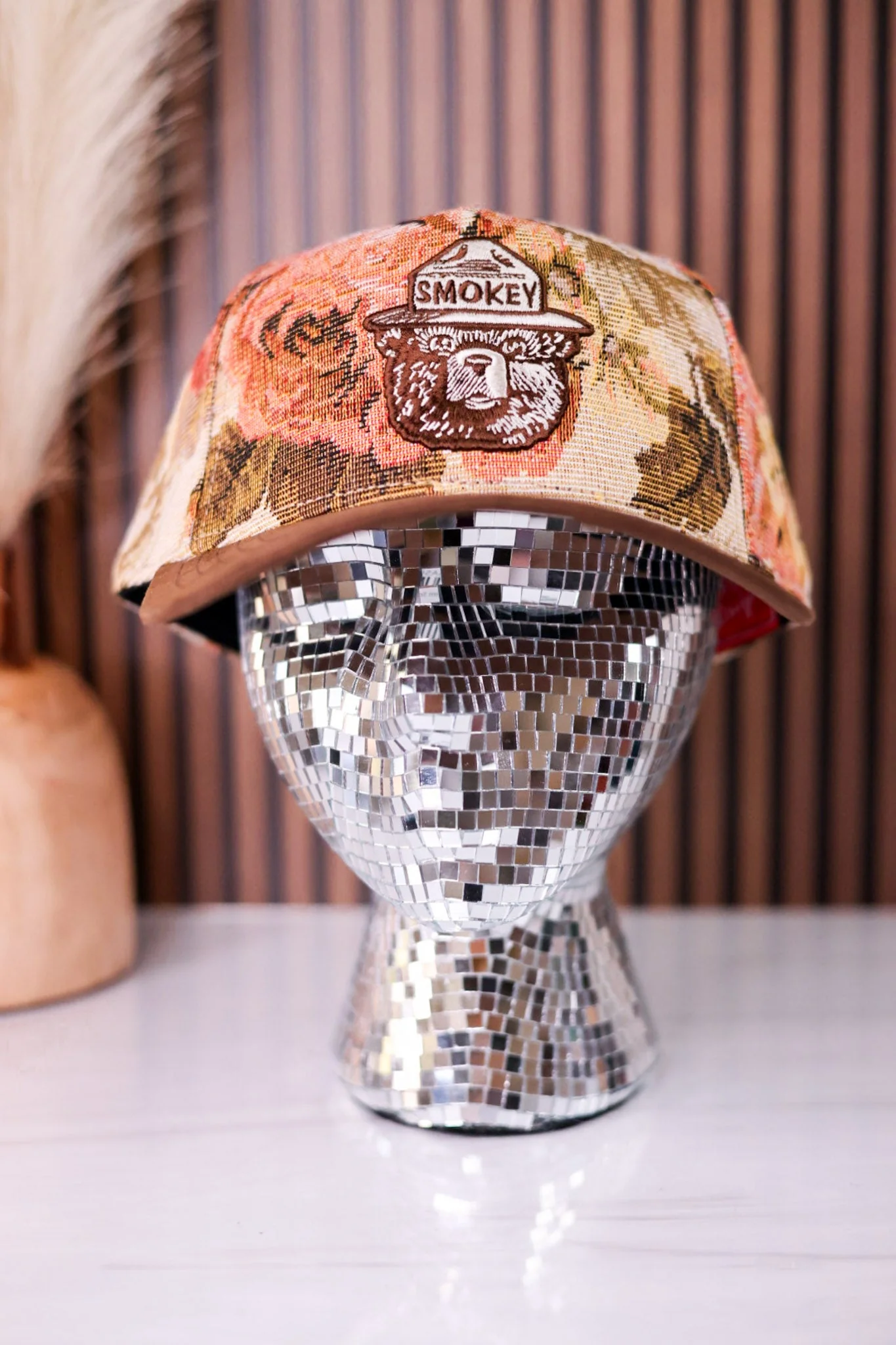 Smokey Bear Jacquard Pattern Snap Back Hat - Image 3