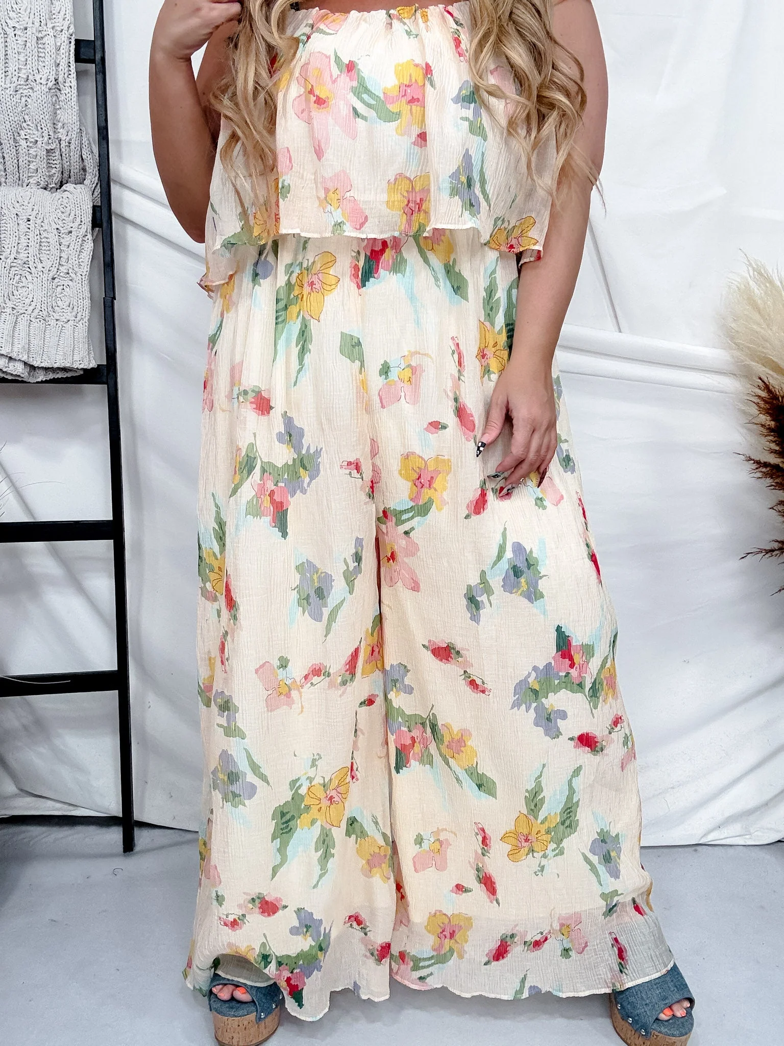 Spring Garden Sleeveless Wide Leg Romper FINAL SALE - Image 7