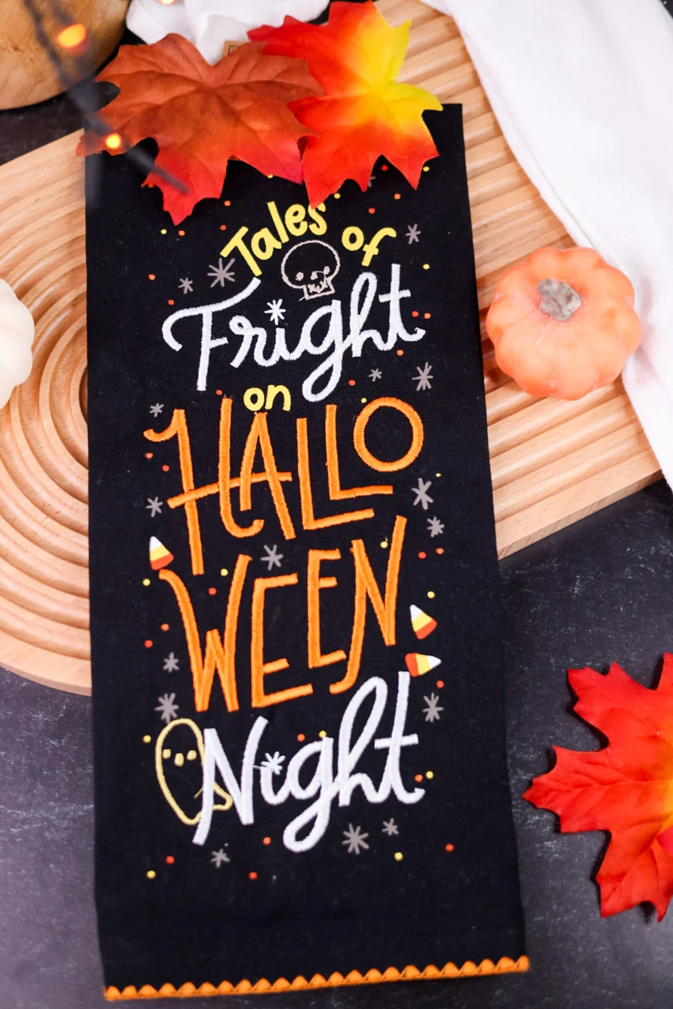 Tales Of Fright Embroidered Dish Towel - Image 4