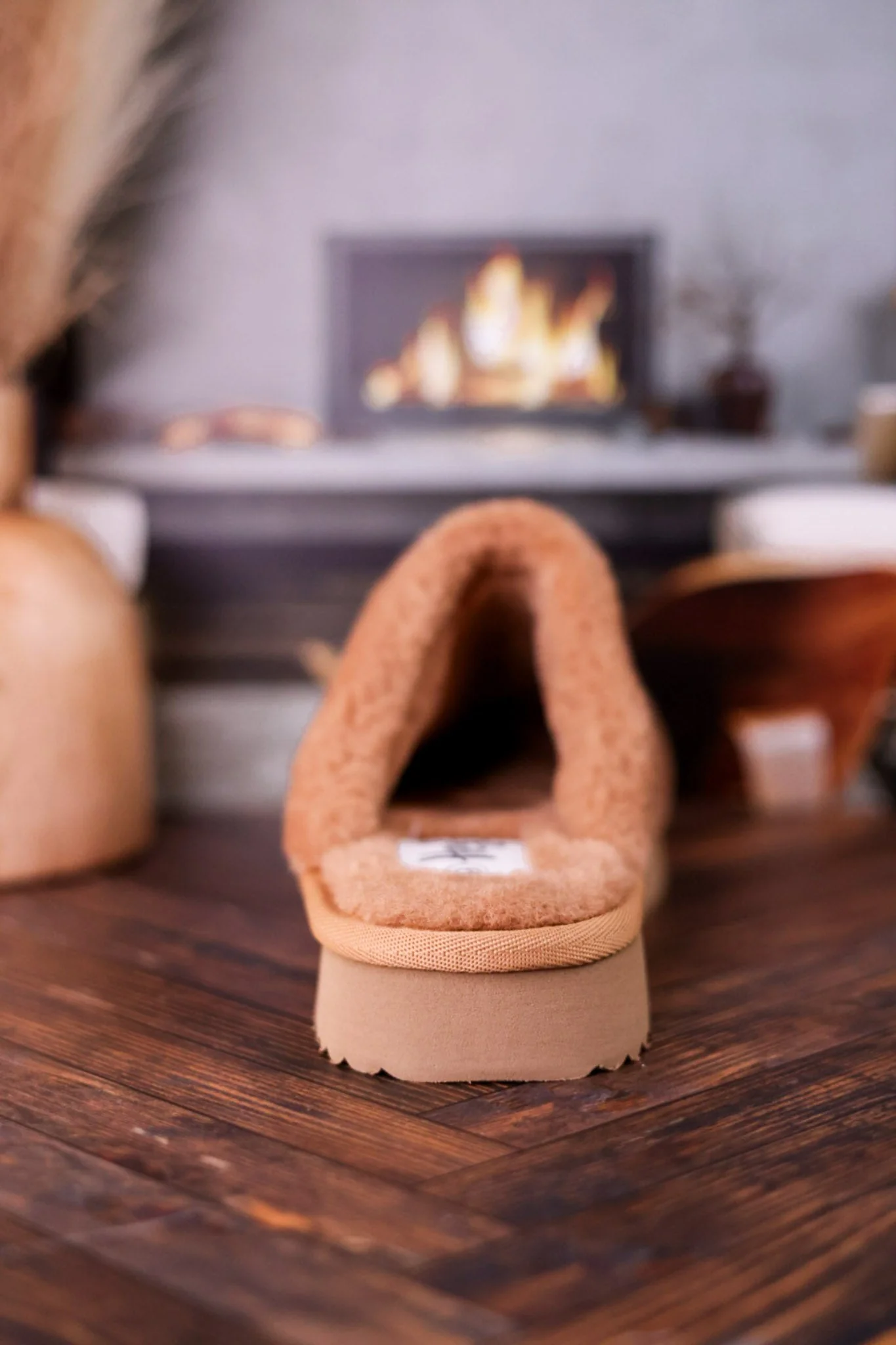 Tan "Comfy" Fuzzy Slippers FINAL SALE - Image 5