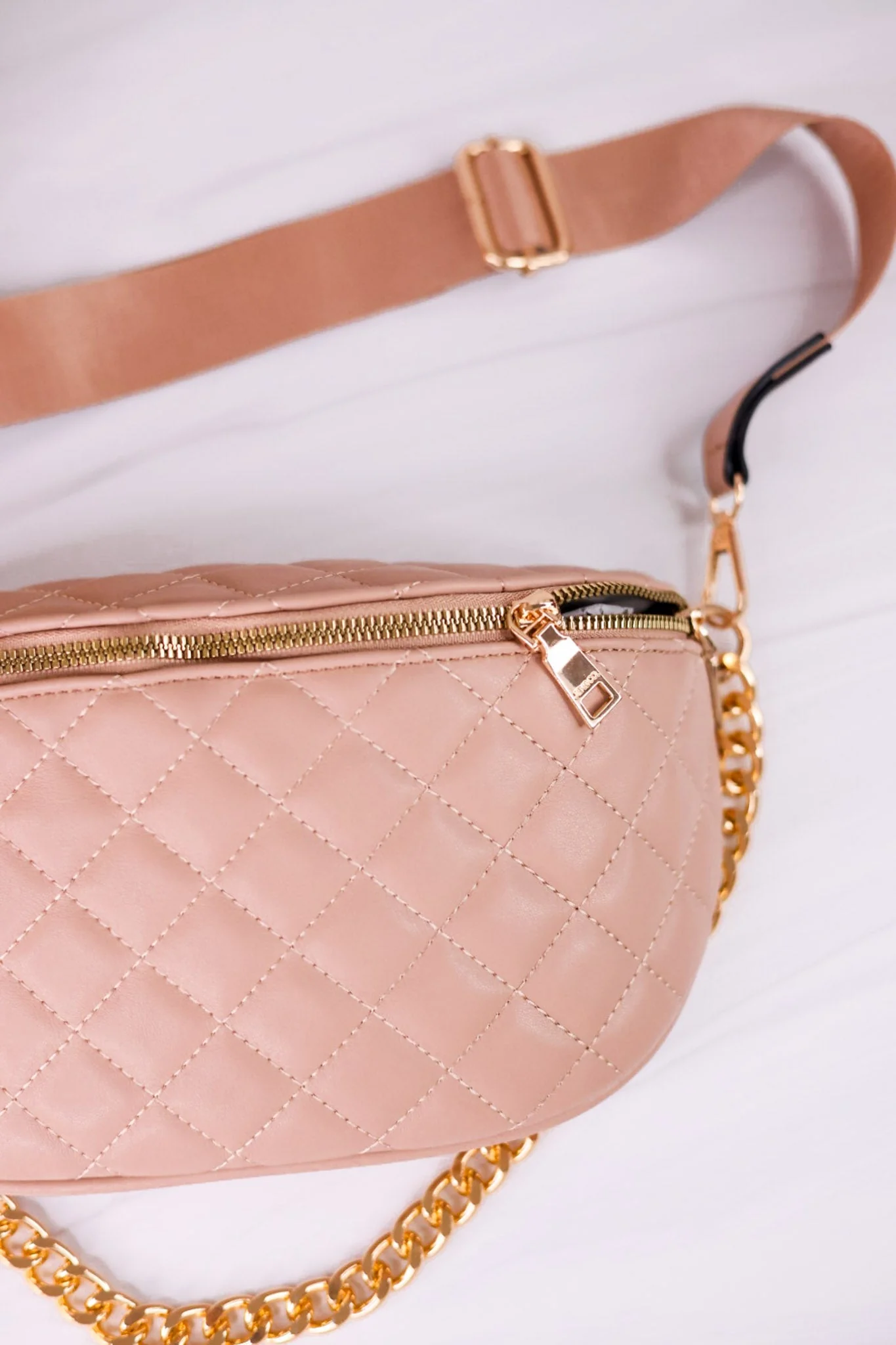 Tan Sylvie Quilted Belt Bag FINAL SALE - Image 4