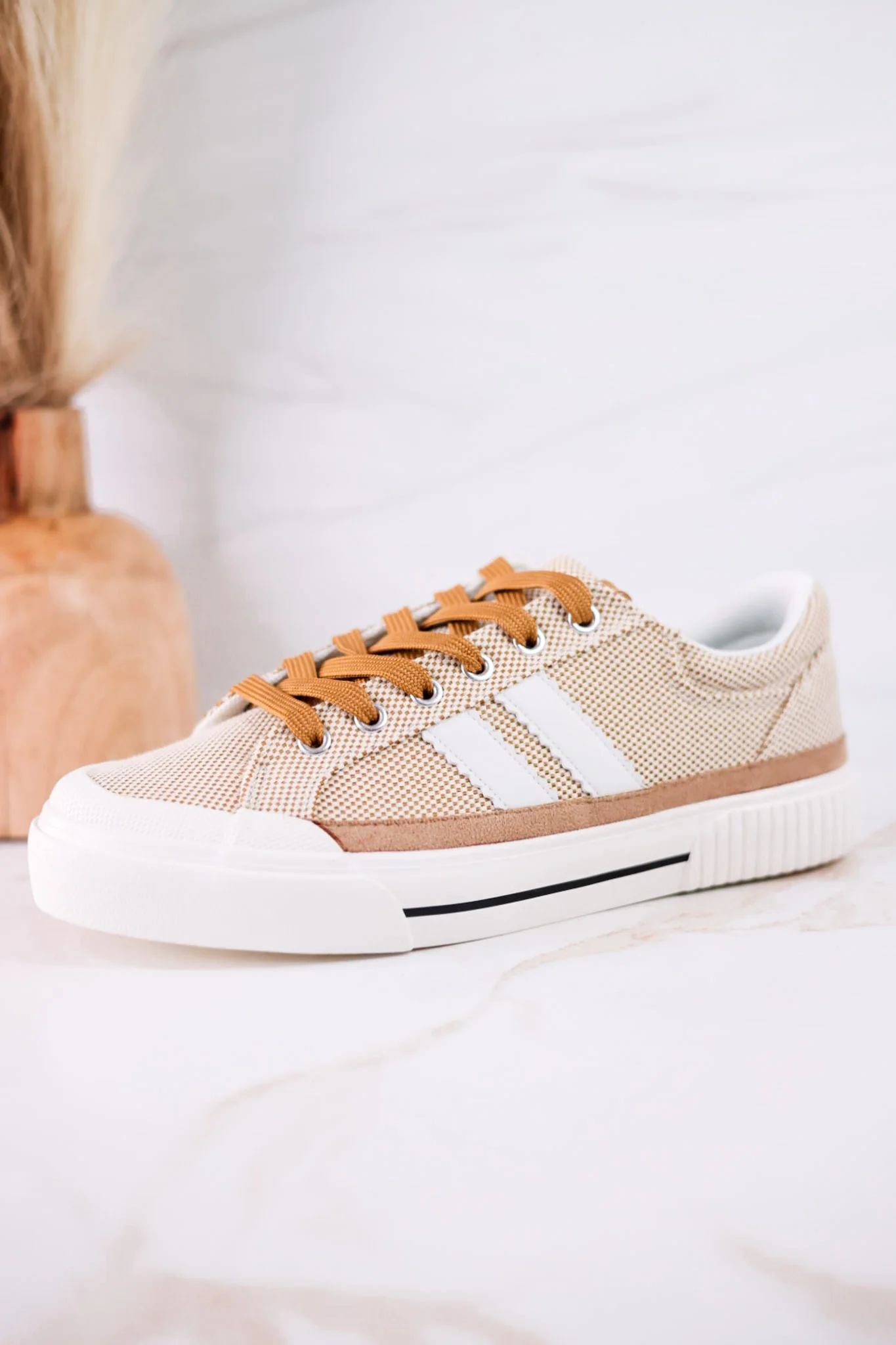 That's Her Tan Tweed Sneakers - Image 4