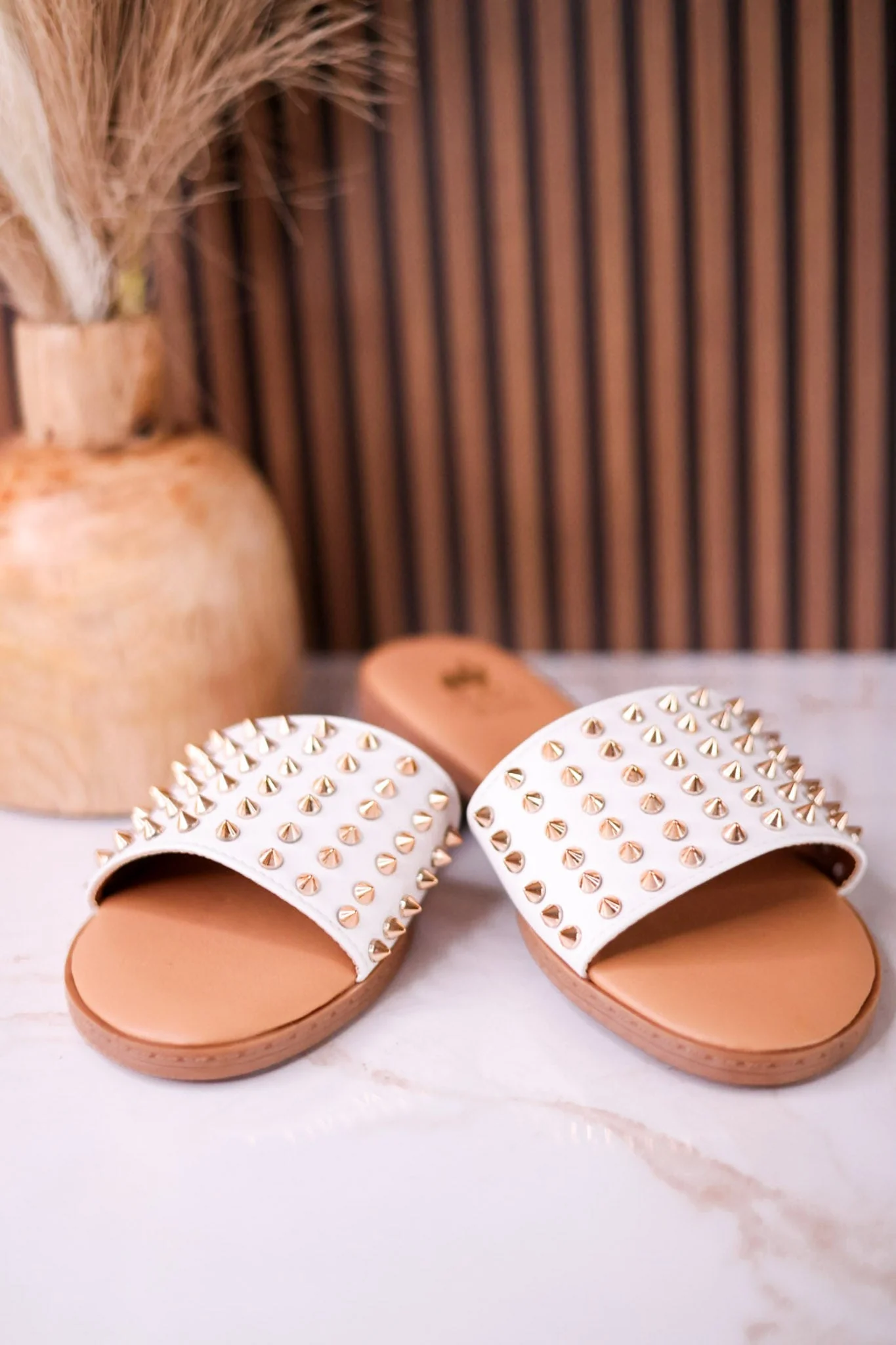The Flirtini Studded Sandals In White FINAL SALE - Image 4