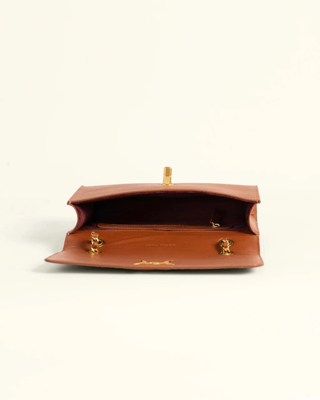 The "Savi" Embossed Leather Bag In Amber Glow - Image 5