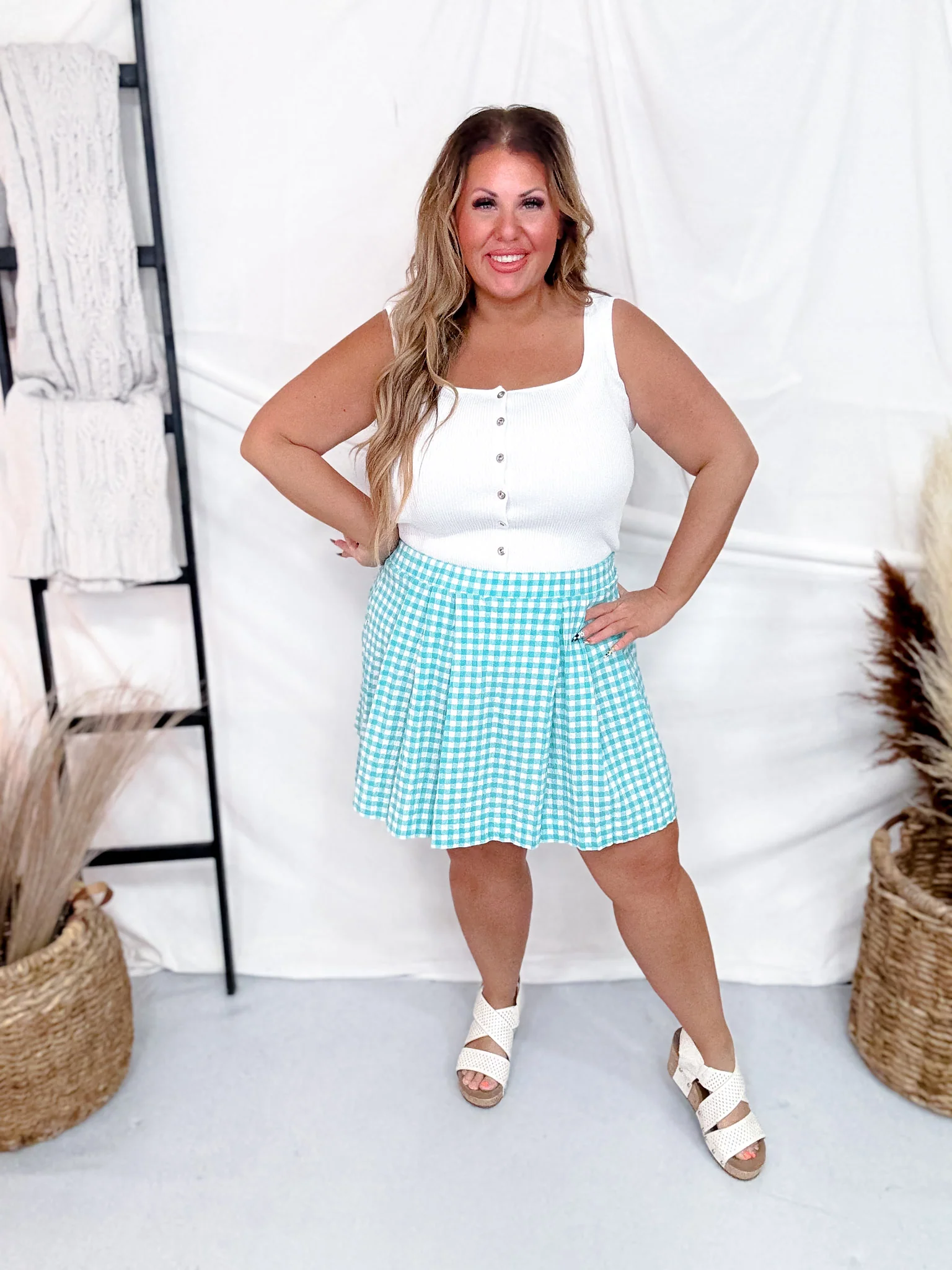 White Button Down Tank Top FINAL SALE - Image 4