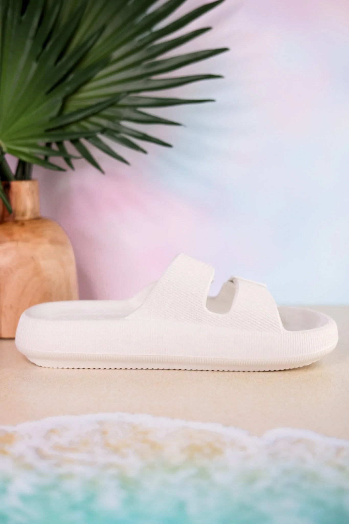 White Cushioned Waterproof Slides FINAL SALE - Image 6