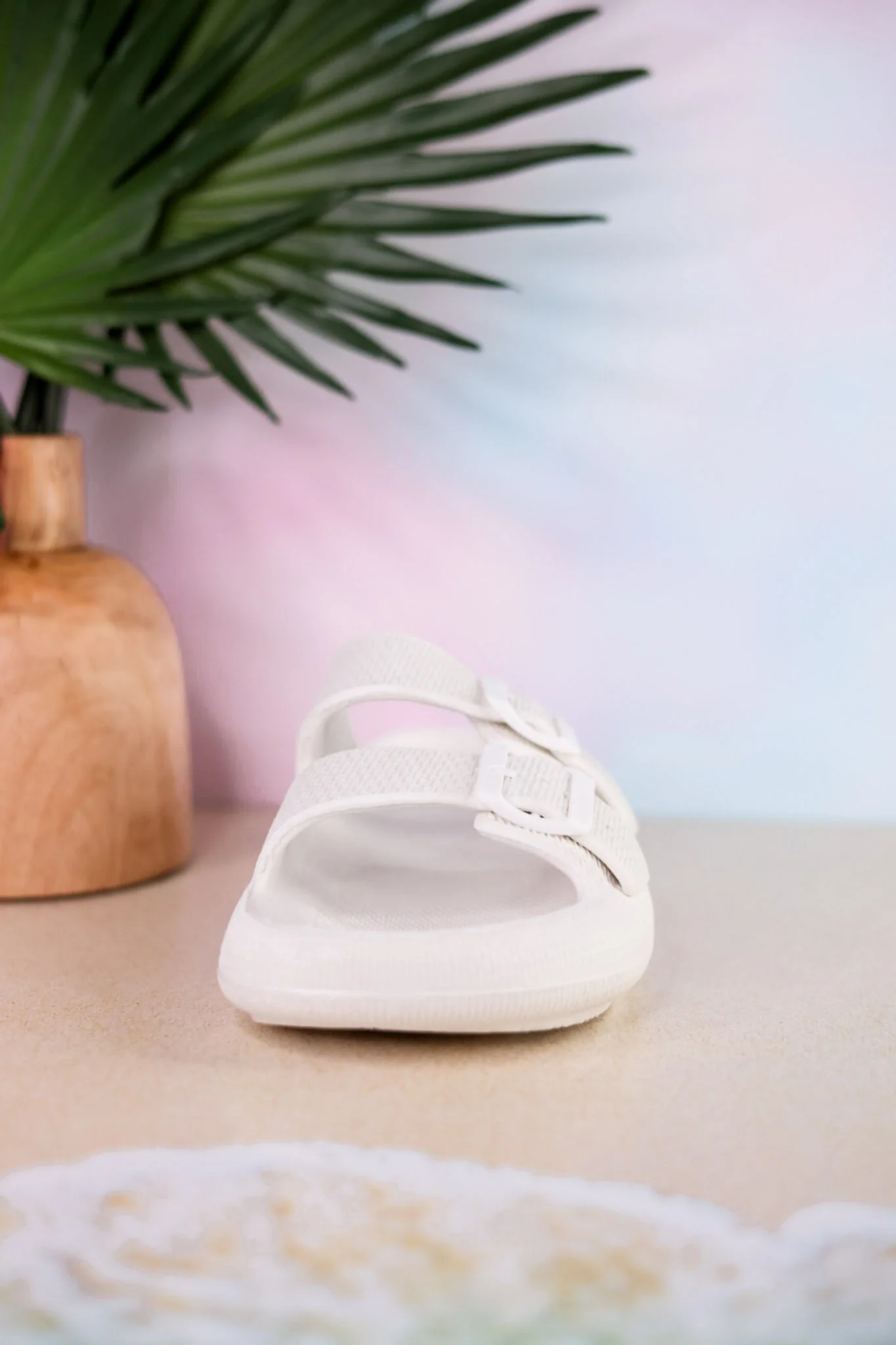 White Cushioned Waterproof Slides FINAL SALE - Image 7