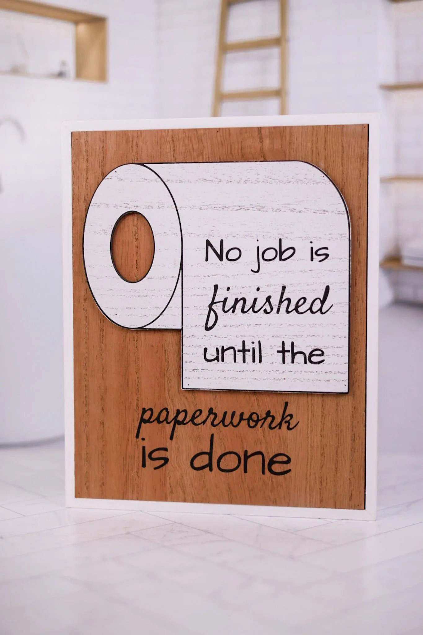 Wood Framed Bathroom Box Sign (3 Styles) - Image 4